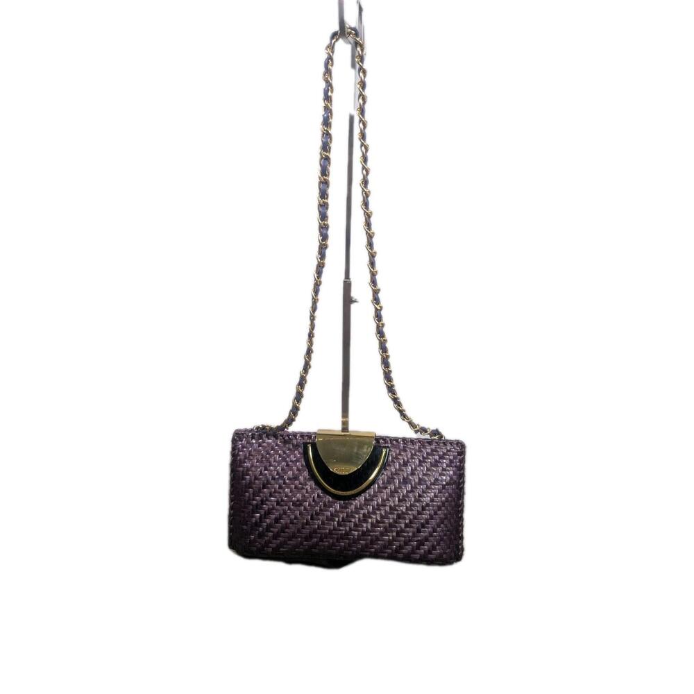 vintage‎ 1960's Rodo wicker Purple Clutch/ purse Made In Italy